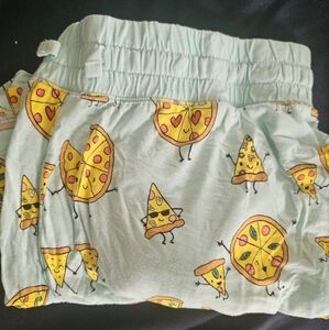 Little Sleepies Aqua Pizza Party Shorts Womens Medium